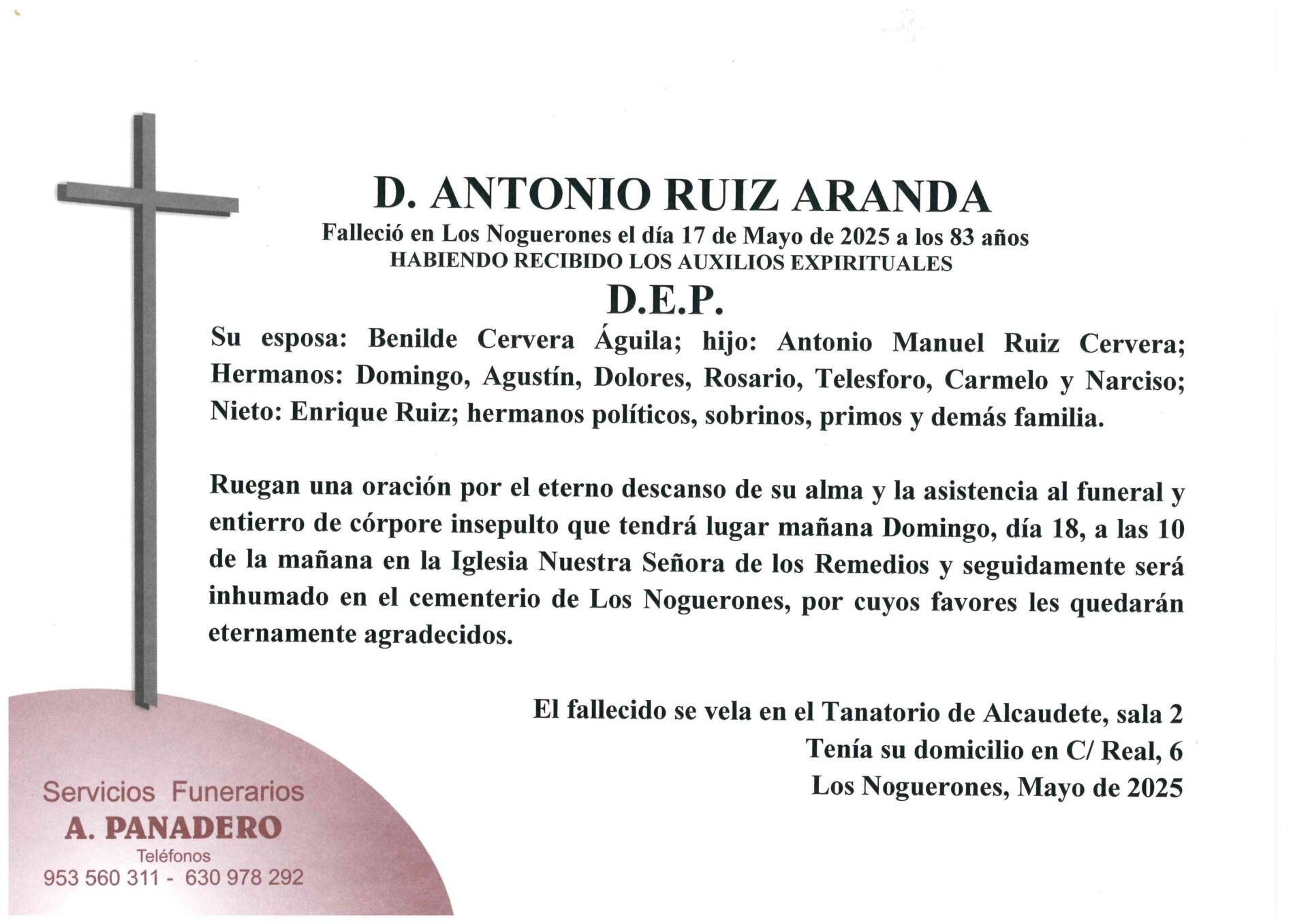 Entierro de D. Antonio Ruiz Aranda