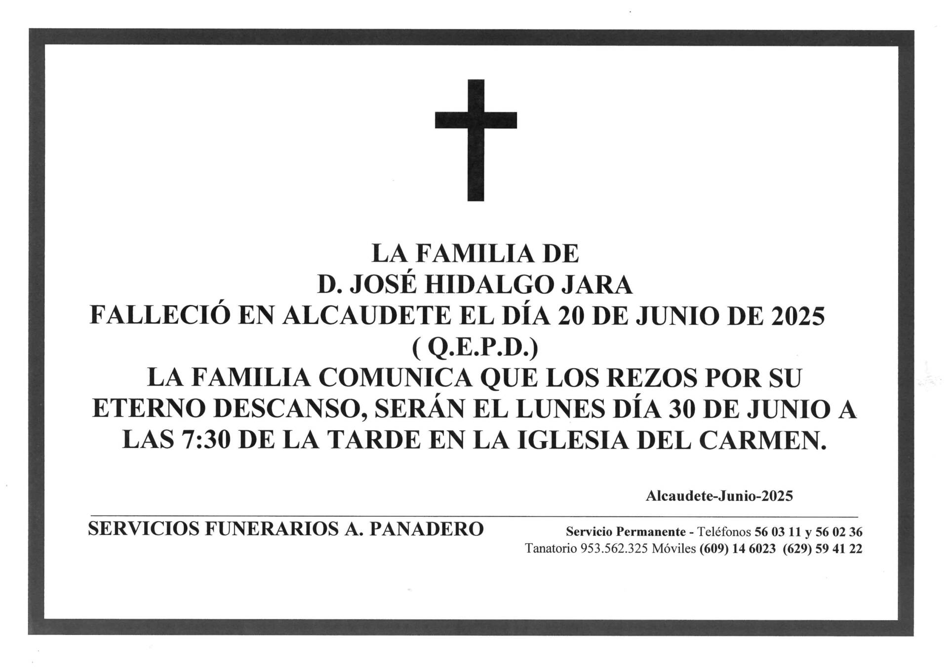 Rezos de D. José Hidalgo Jara