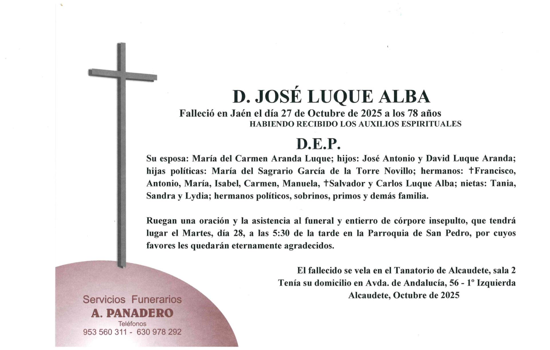 Entierro de D. José Luque Alba