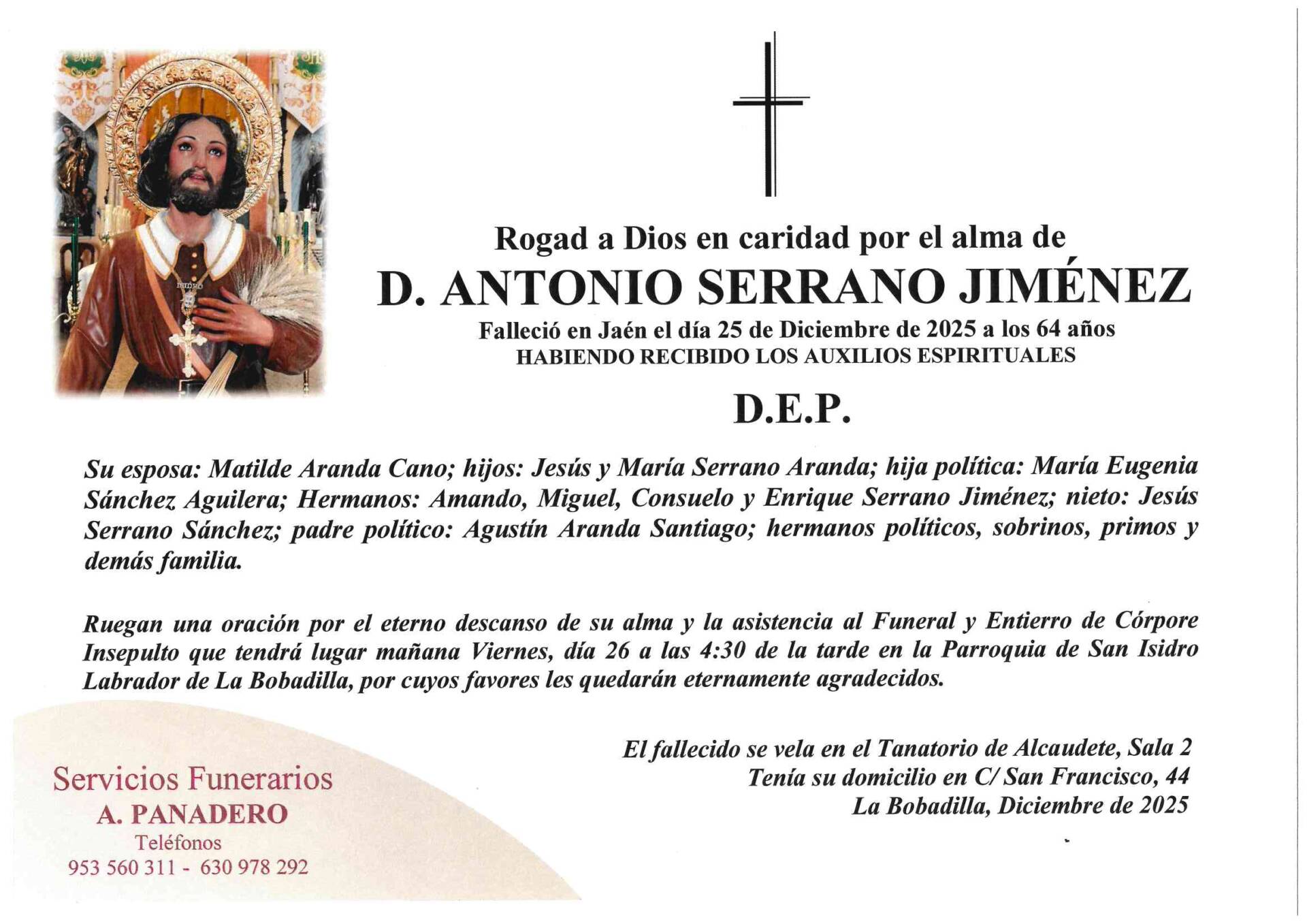 ENTIERRO DE D. ANTONIO SERRANO JIMENEZ
