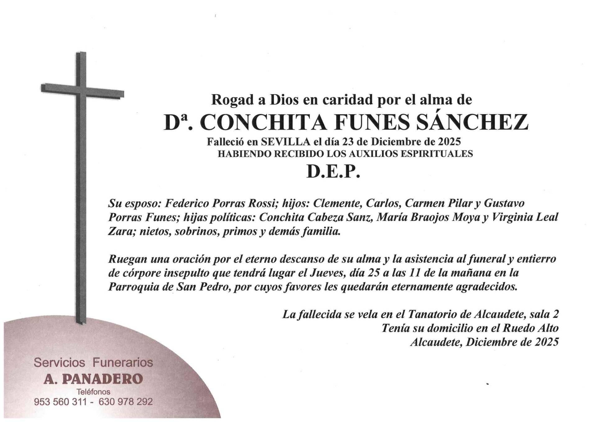 Entierro de Conchita Funes Sánchez