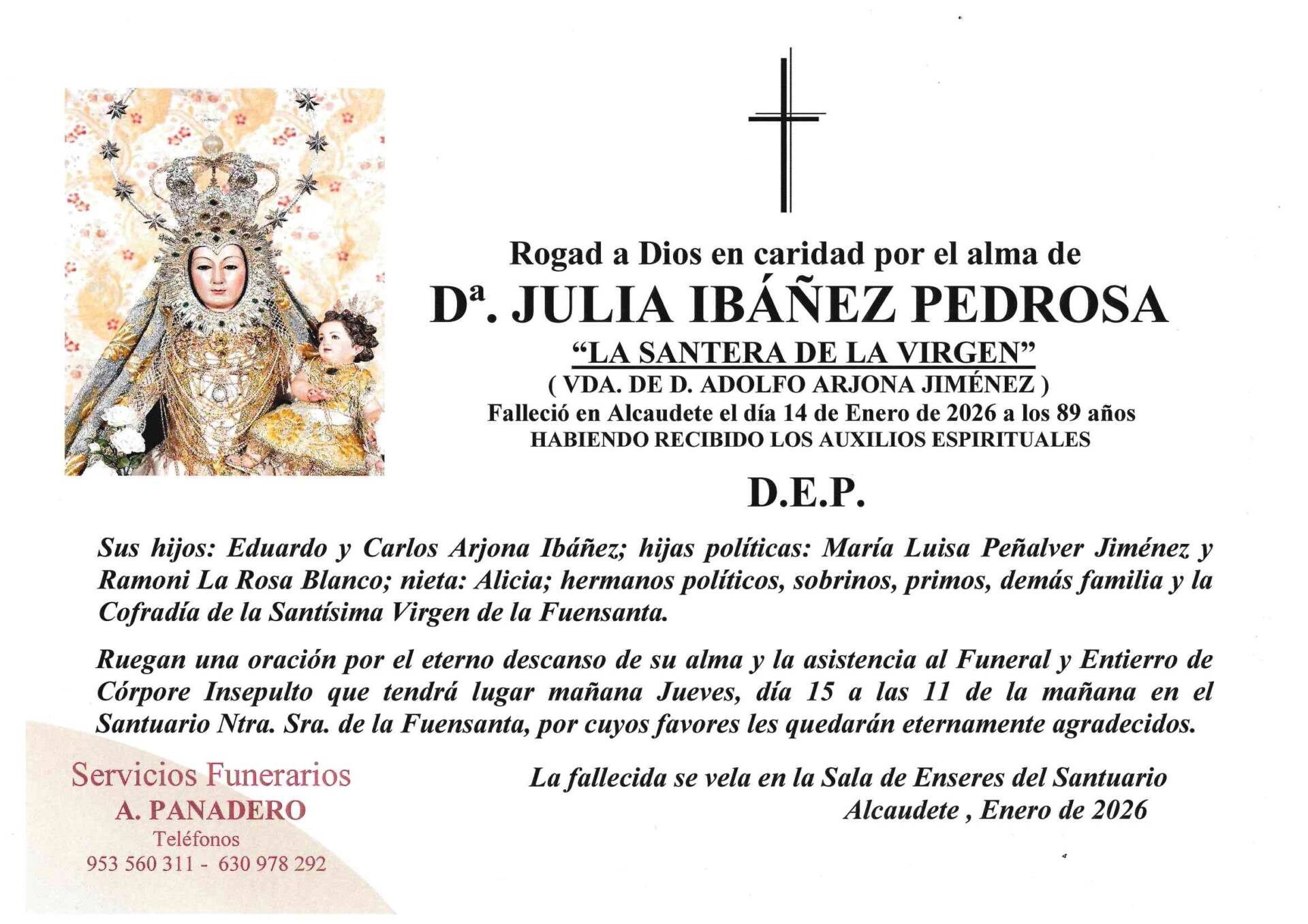 ENTIERRO DE Dª. JULIA IBAÑEZ PEDROSA
