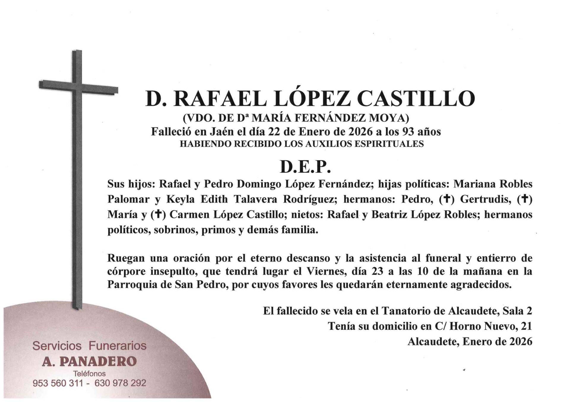 Entierro de D. Rafael López Castillo