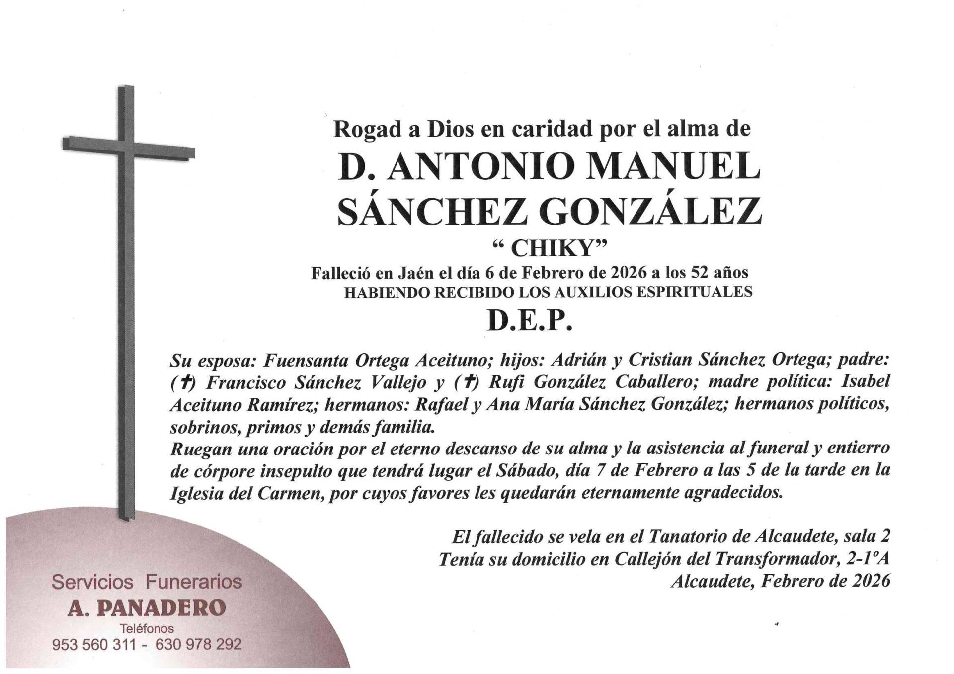 ENTIERRO DE D. ANTONIO MANUEL SÁNCHEZ GONZÁLEZ