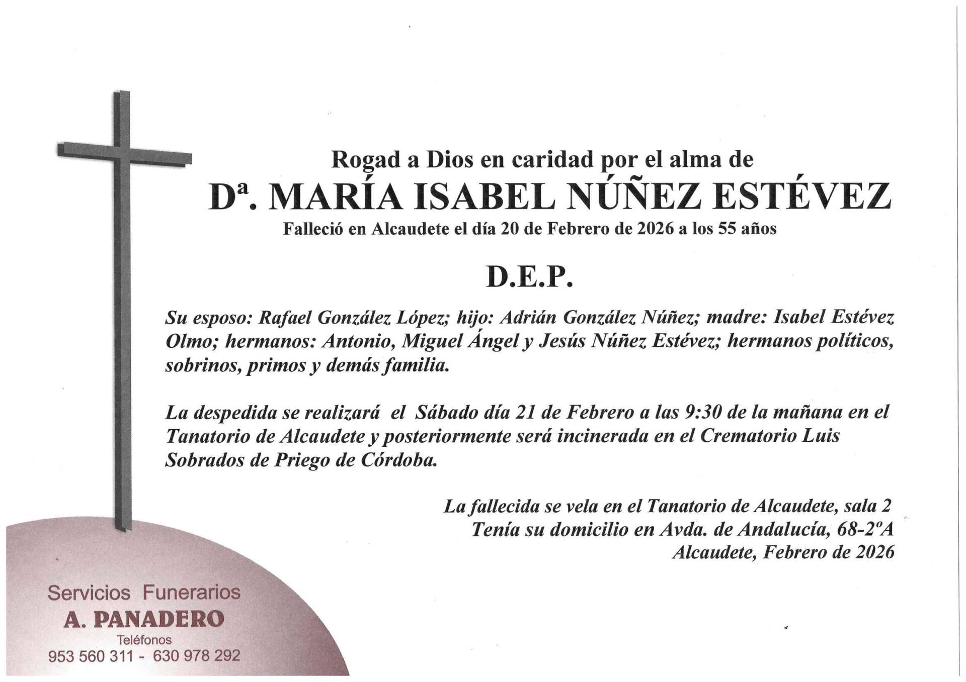 Entierro de María Isabel Núñez Estévez