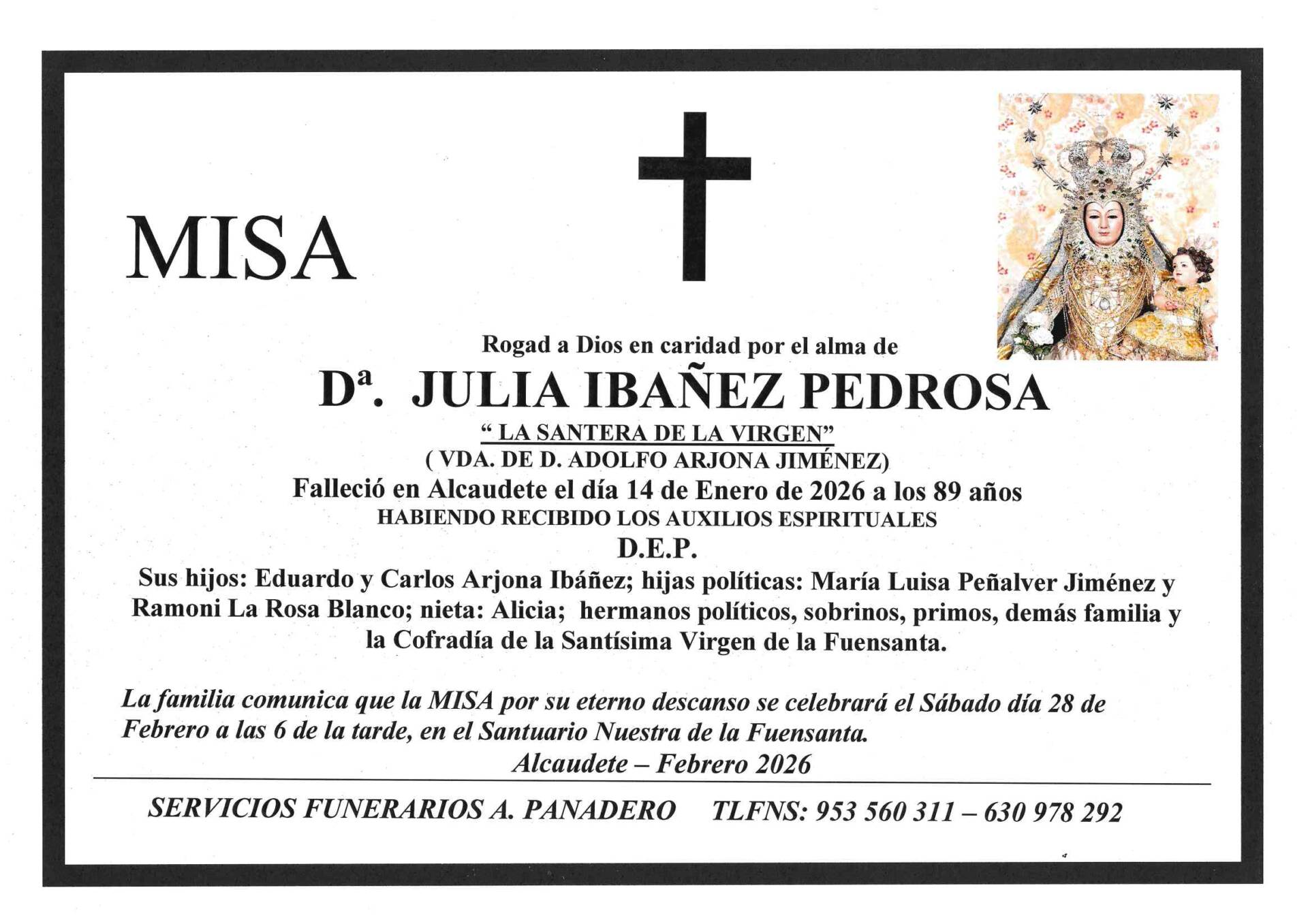 MISA DE Dª. JULIA IBÁÑEZ PEDROSA