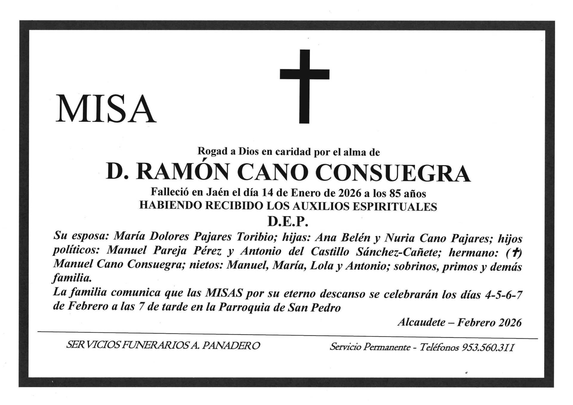 Misa de D. Ramón Cano Consuegra