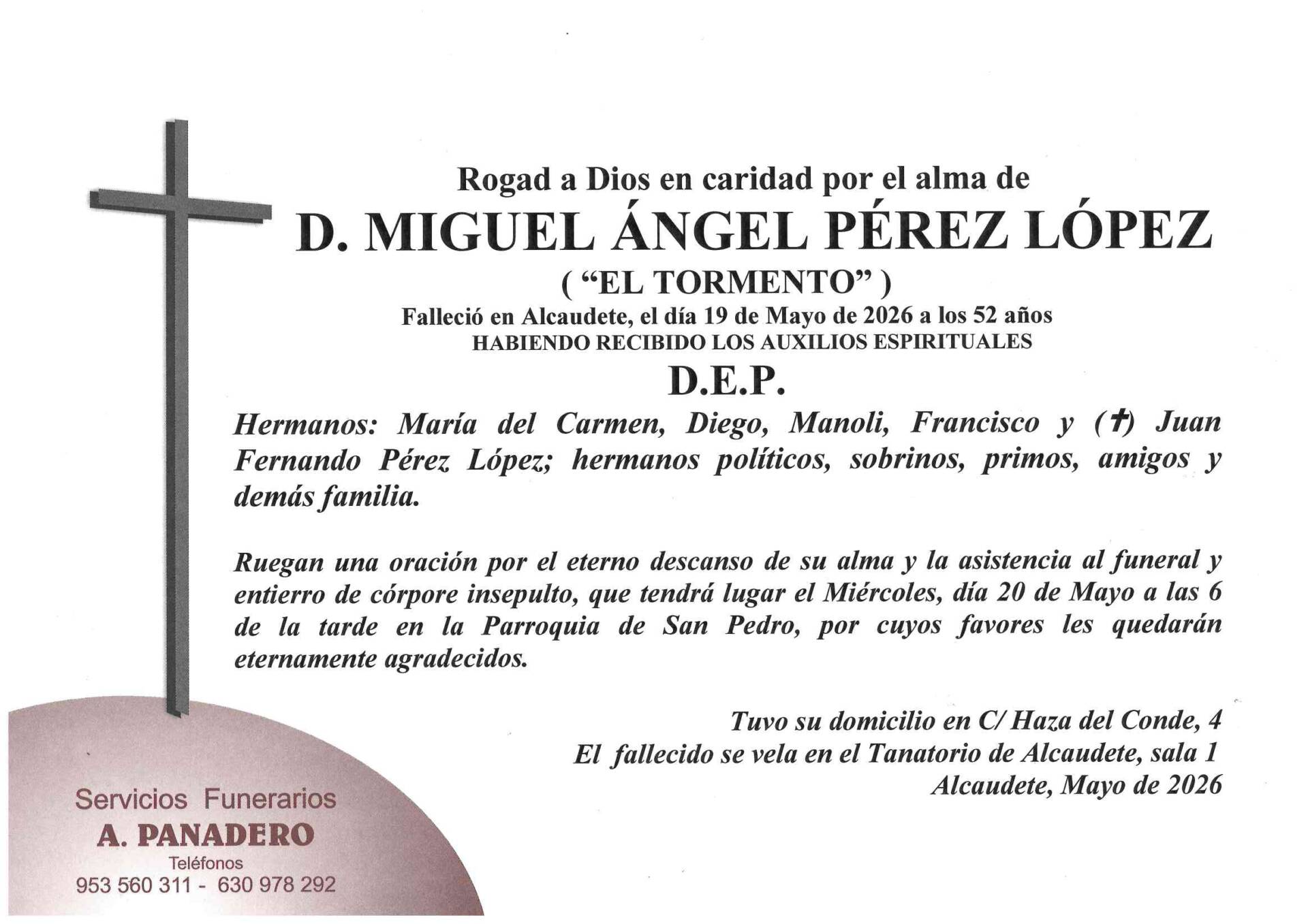 ENTIERRO DE D. MIGUEL ÁNGEL PÉREZ LÓPEZ
