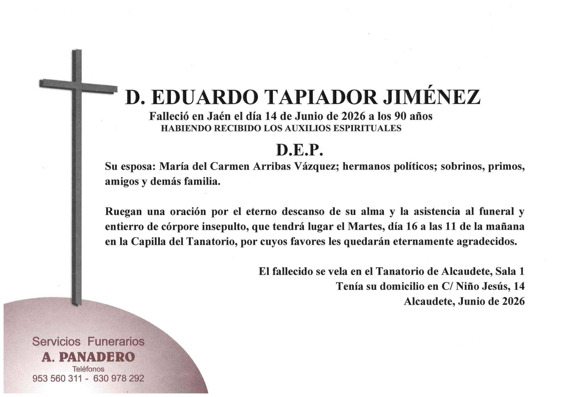 Entierro de D. Eduardo Tapiador Jiménez