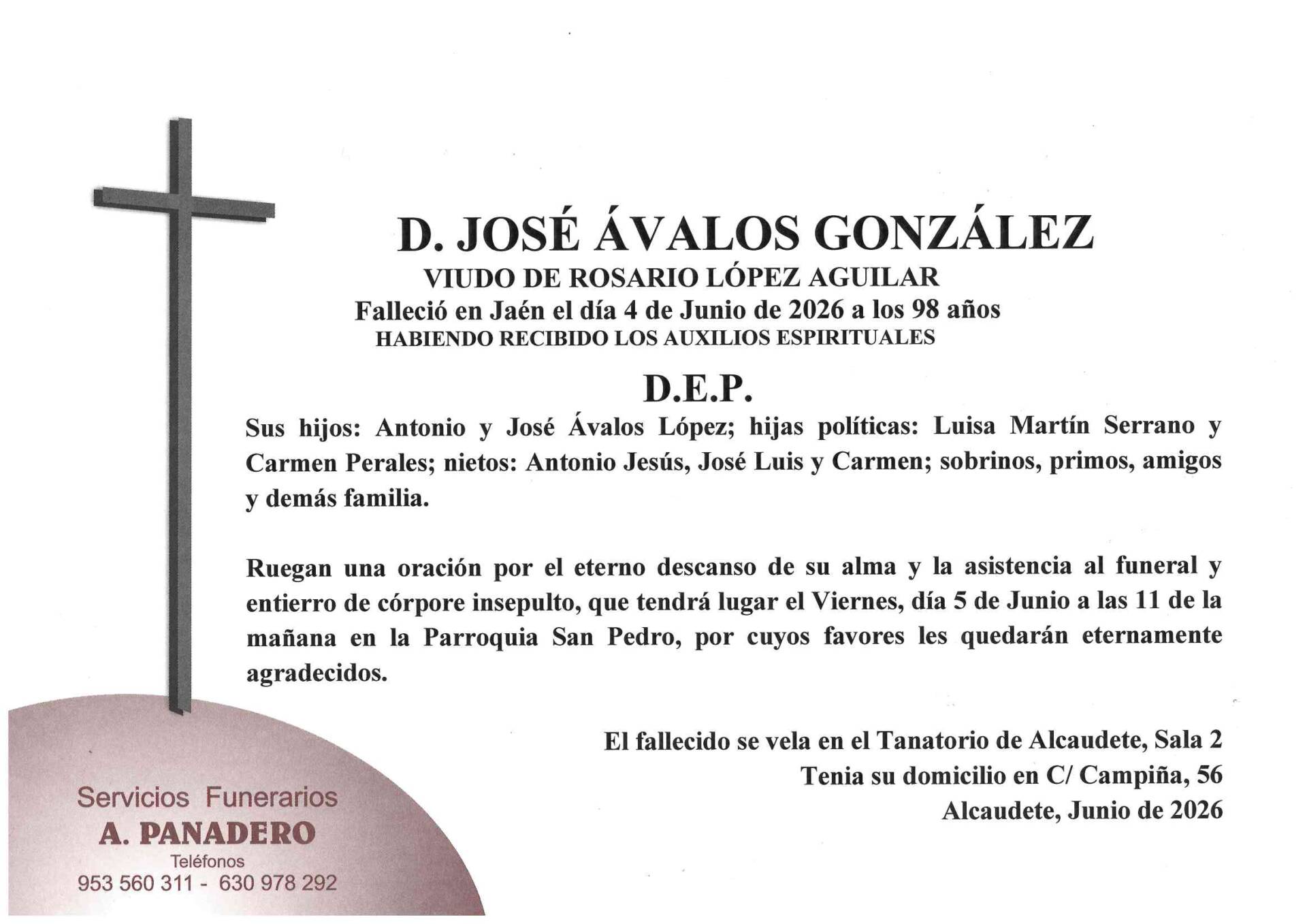 Entierro José Ávalos González